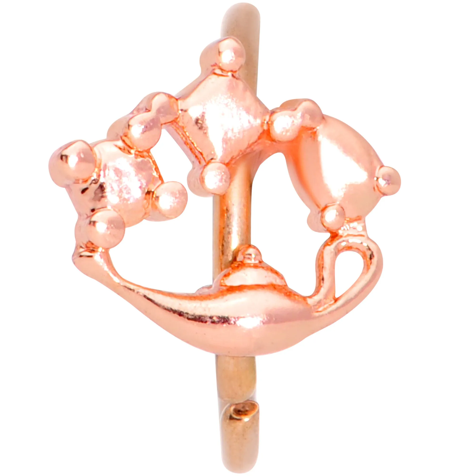 20 Gauge 5/16 Rose Gold Tone Magic Genie Lamp Nose Hoop