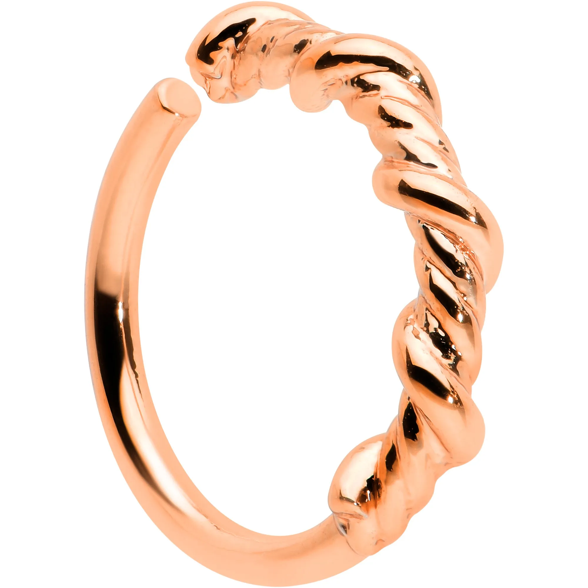 20 Gauge 5/16 Rose Gold Tone Wicked Wire Seamless Nose Hoop