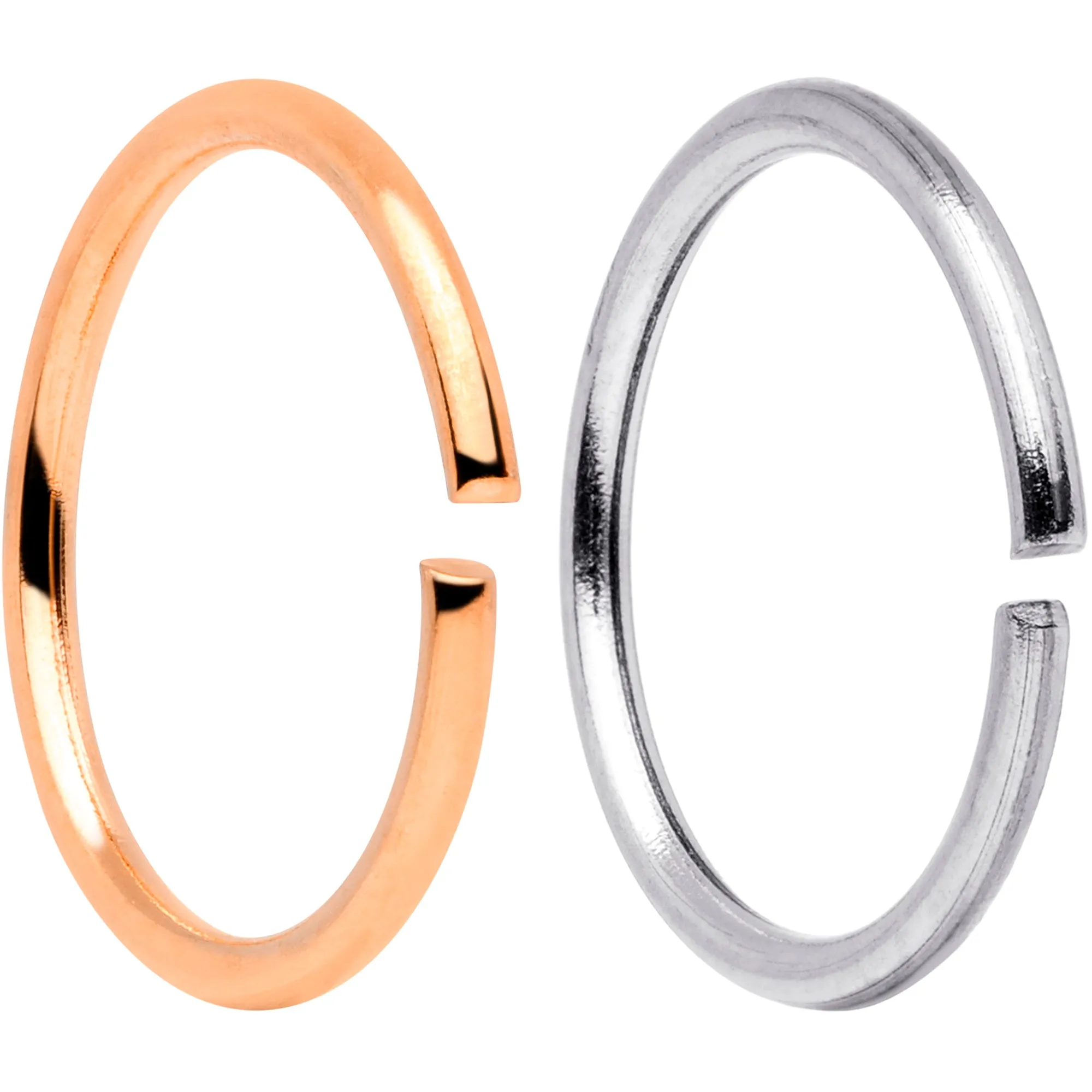20 Gauge 5/16 Steel Rose Gold Tone Anodized Seamless Circular Ring Set of 12