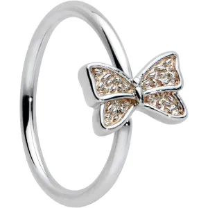 20 Gauge 5/16 Textured Little Bow Seamless Nose Hoop
