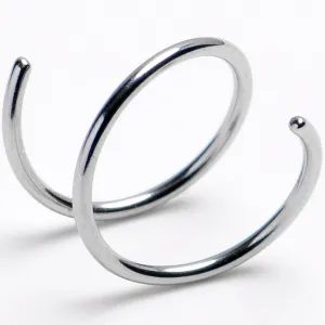 20 Gauge Double Hoop 316L Surgical Steel Left Spiral Nose Ring