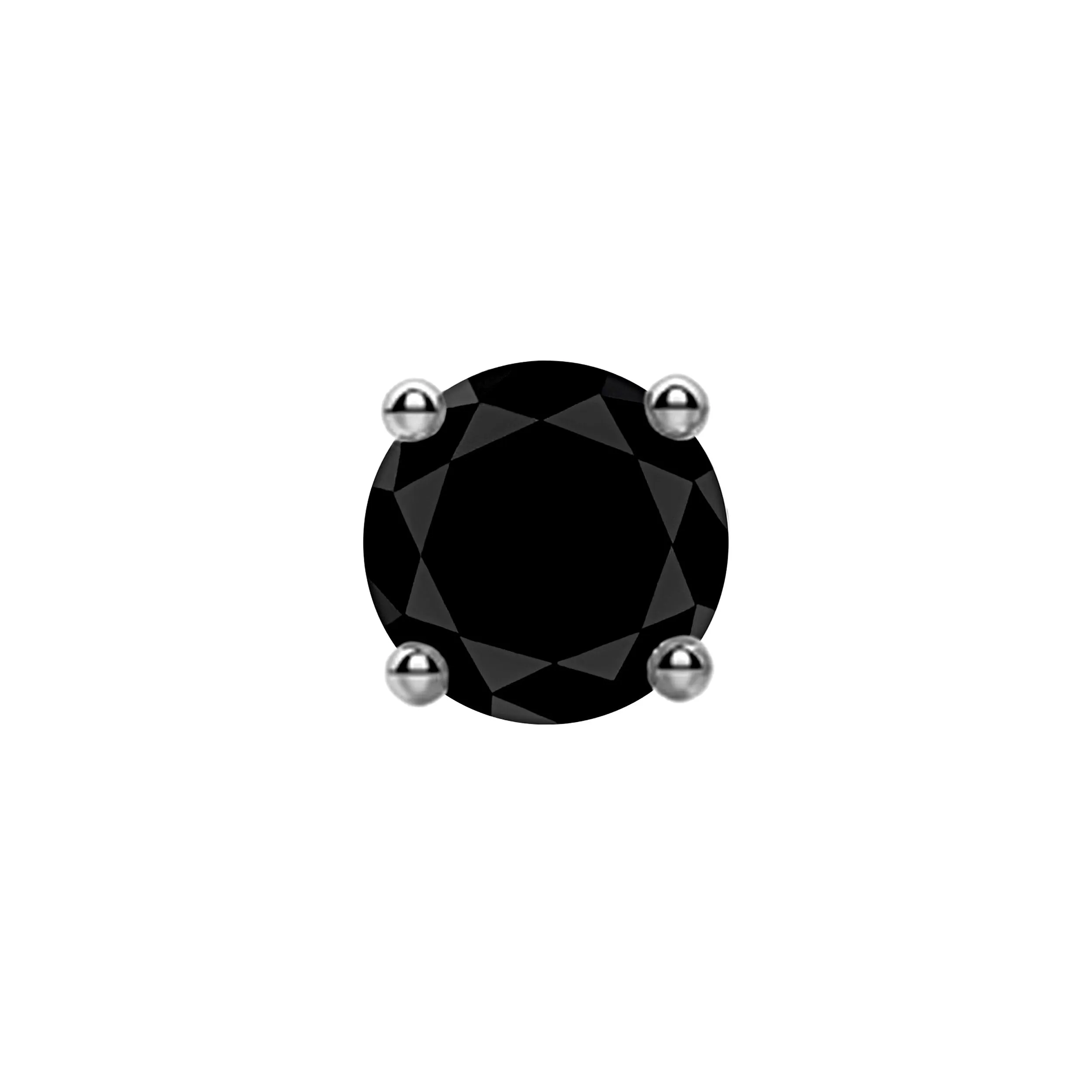 2.00tcw Round Black Diamonds in 14K White Gold Solitaire Stud Earrings