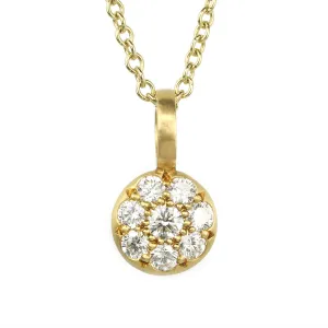 20K Gold Pave Diamond "Mini Lentil" Pendant