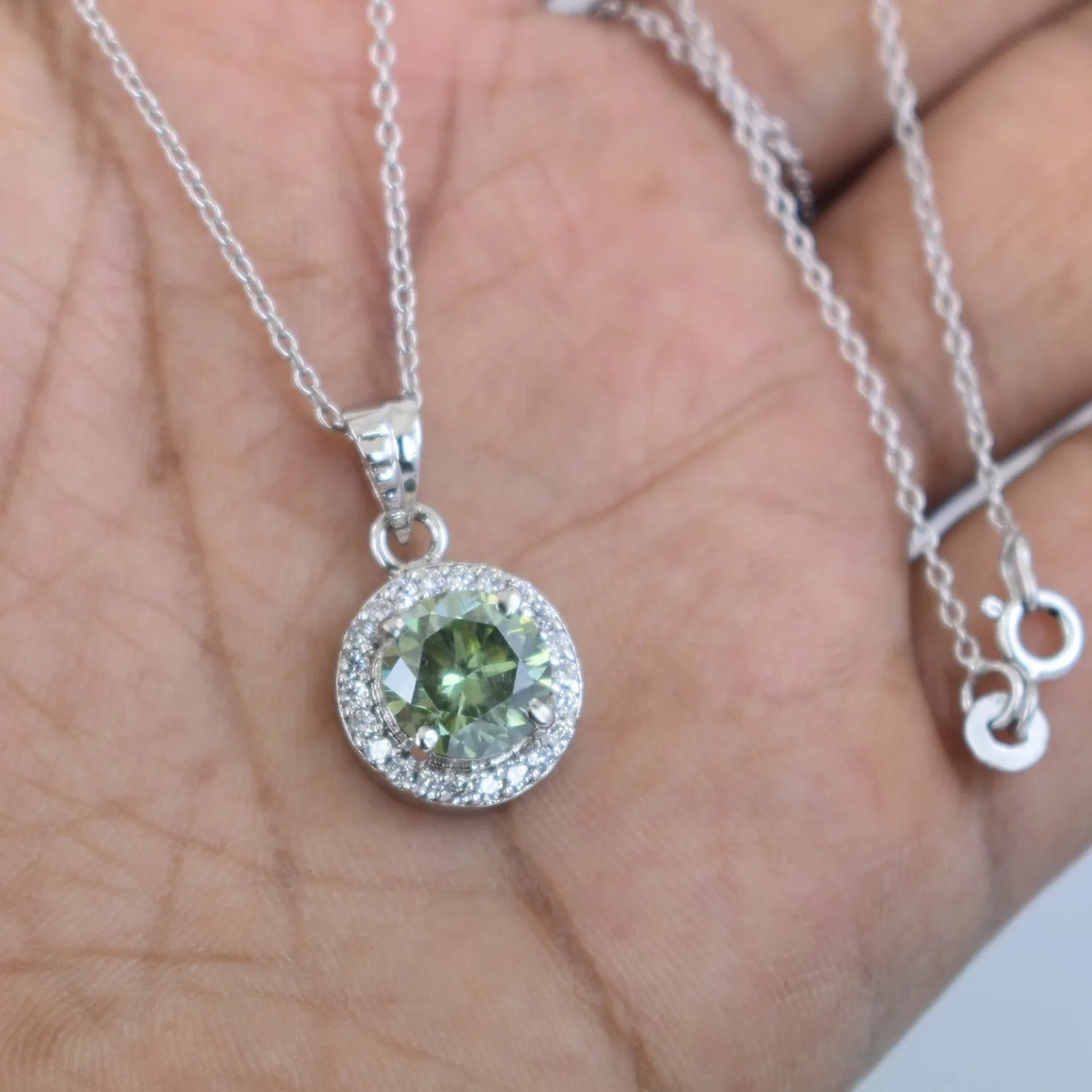 2.10 Ct AAA Certified Blue Diamond Pendant With White Accents, Great Shine & Luster ! WATCH VIDEO