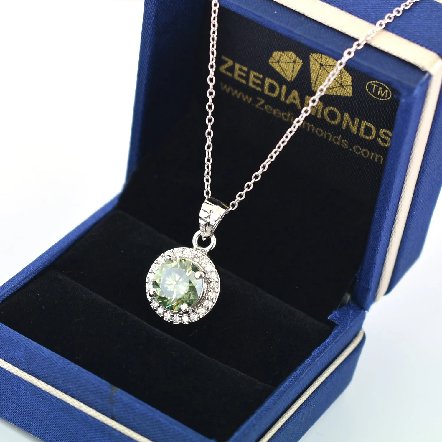 2.10 Ct AAA Certified Blue Diamond Pendant With White Accents, Great Shine & Luster ! WATCH VIDEO