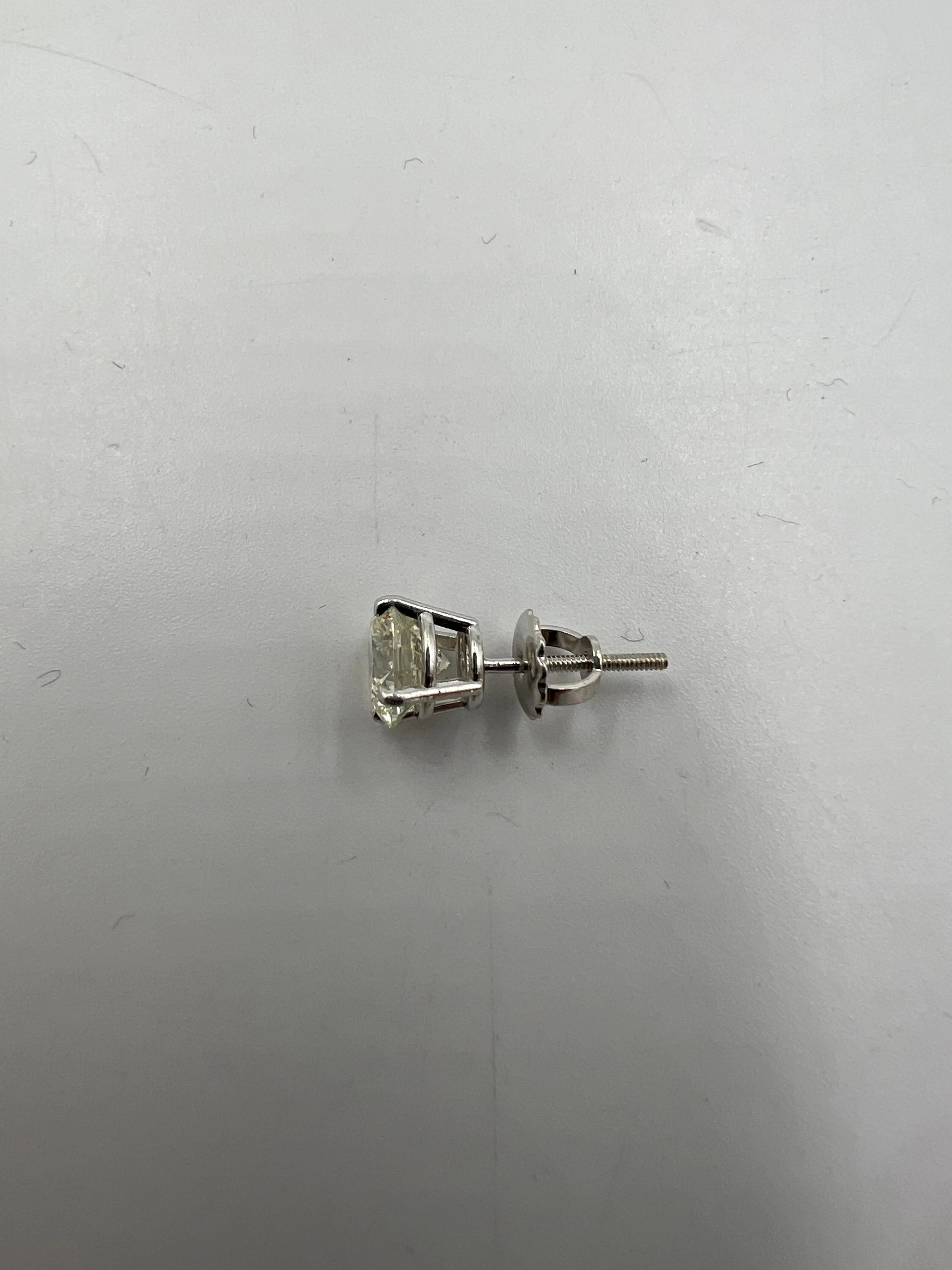 2.18 Carat Solitaire Diamond White Gold Studs