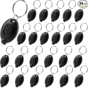 24 Pack Mini Led Flashlight Keychain Portable Ultra Bright Small Flashlight Key Ring for Outdoor Night Activities and Emergency Lighting (Color Set 2)