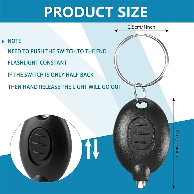 24 Pack Mini Led Flashlight Keychain Portable Ultra Bright Small Flashlight Key Ring for Outdoor Night Activities and Emergency Lighting (Color Set 2)