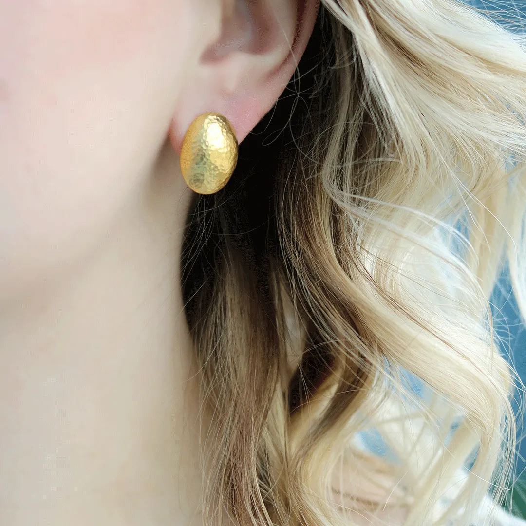 24K Gold 18MM Stud Earrings