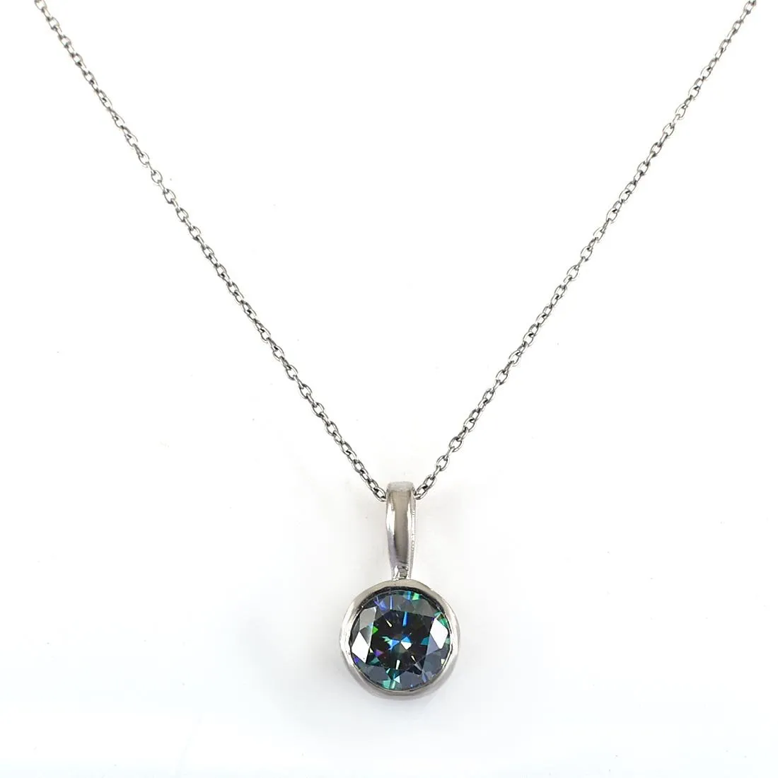 2.75 Ct AAA Quality Blue Diamond Solitaire Pendant, Amazing Shine & Luster, Christmas gift, Fiancée gift