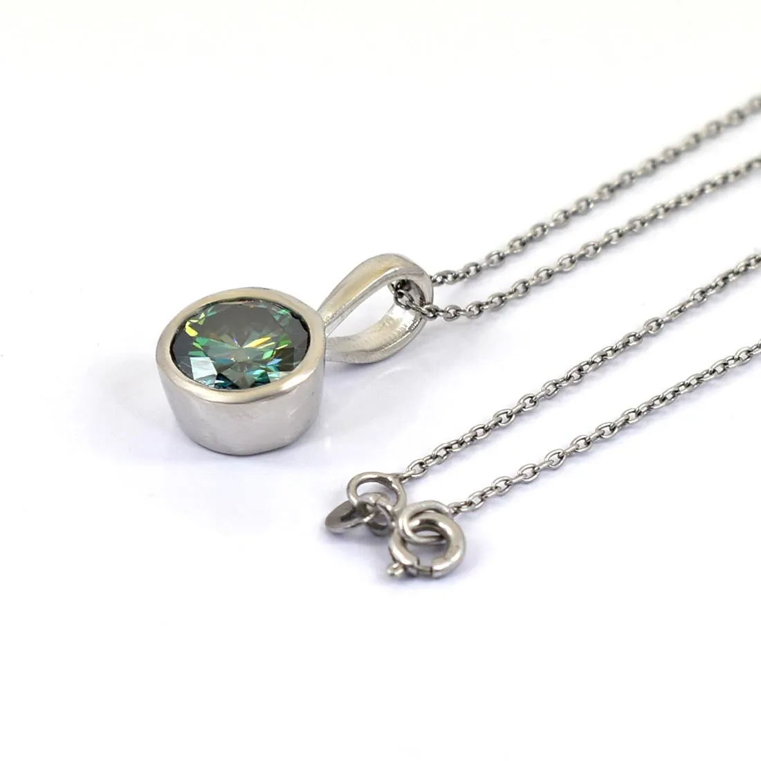 2.75 Ct AAA Quality Blue Diamond Solitaire Pendant, Amazing Shine & Luster, Christmas gift, Fiancée gift