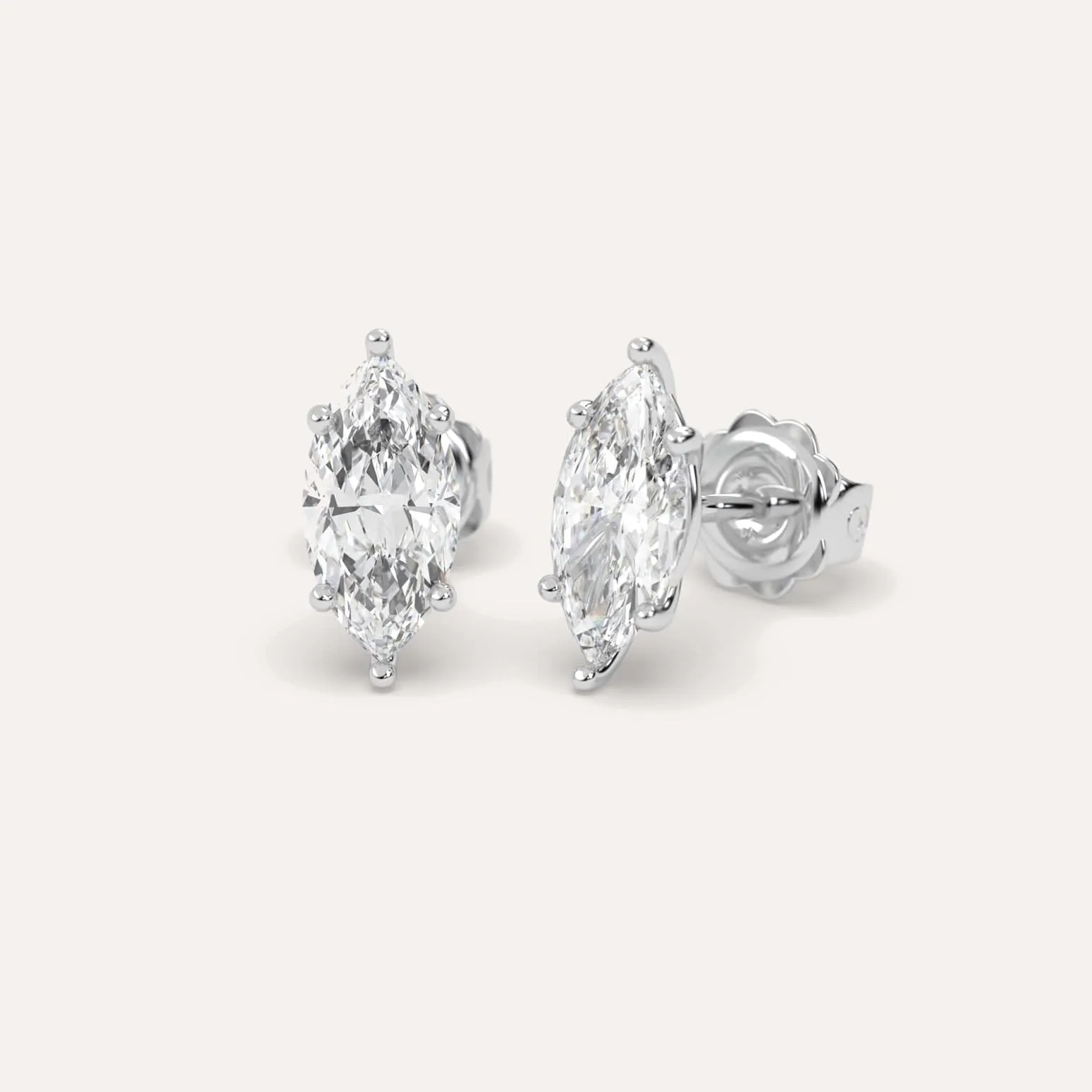 3 carat Marquise Diamond Stud Earrings LAB