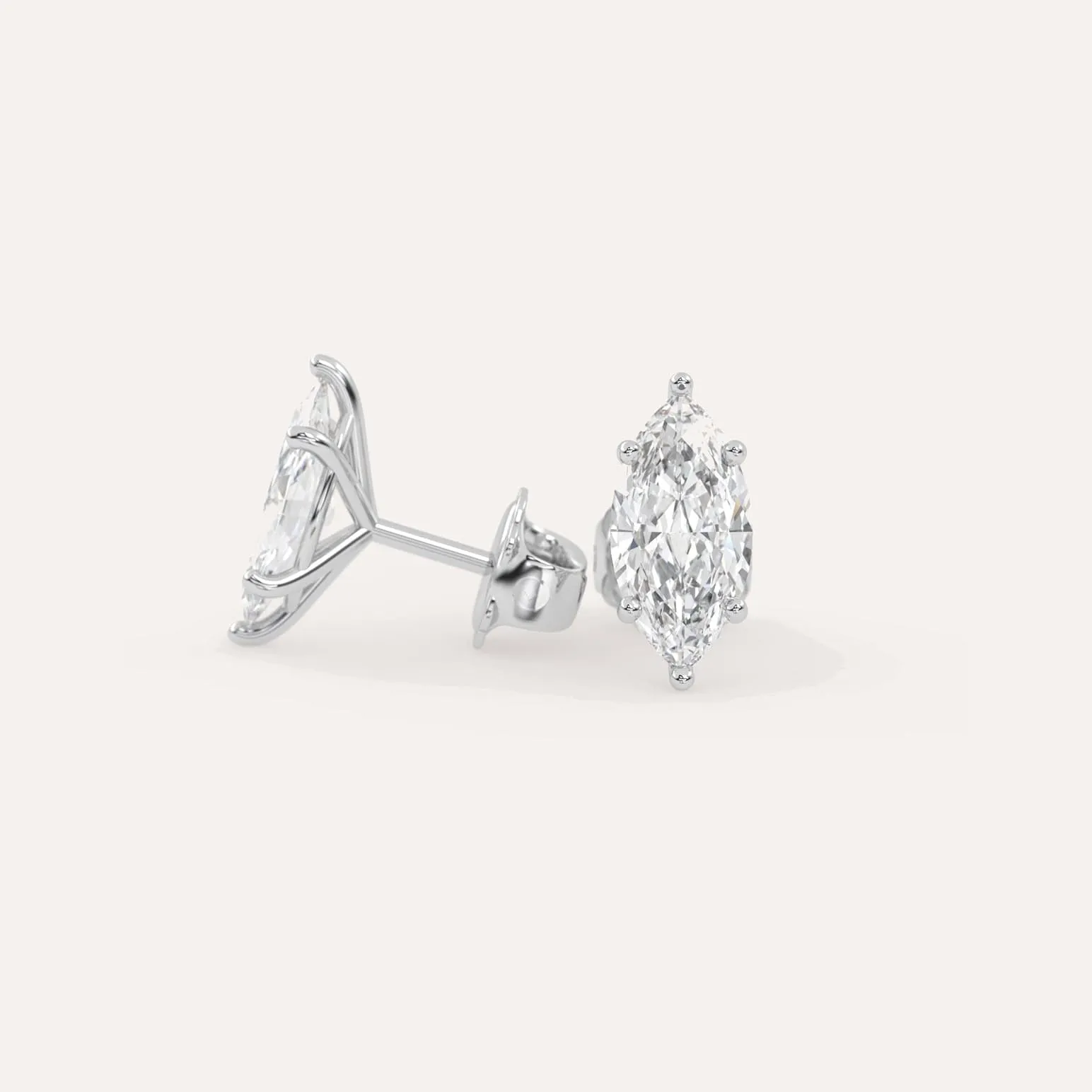 3 carat Marquise Diamond Stud Earrings LAB