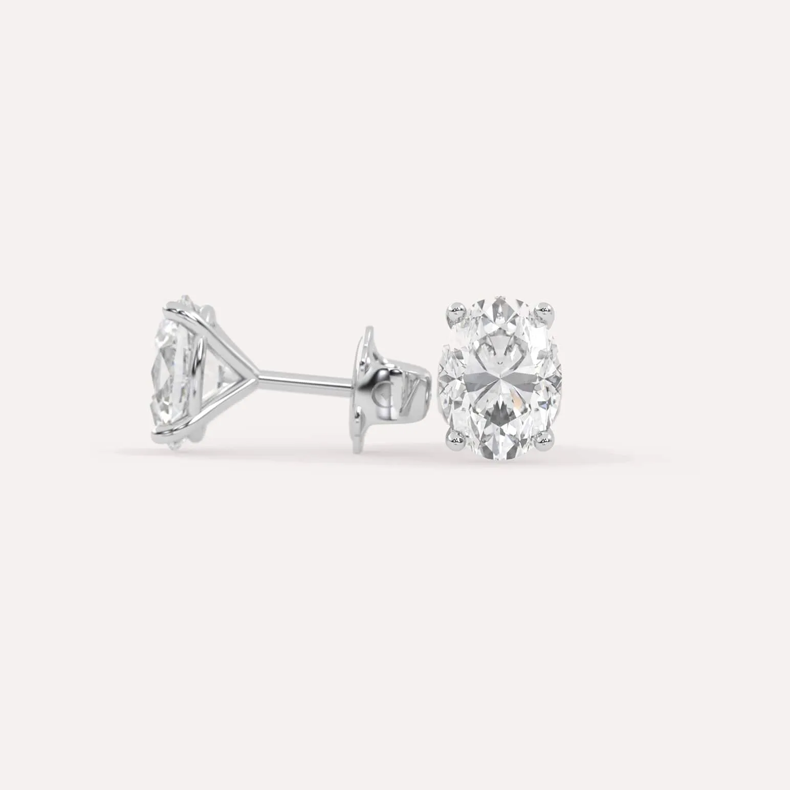 3 carat Oval Diamond Stud Earrings