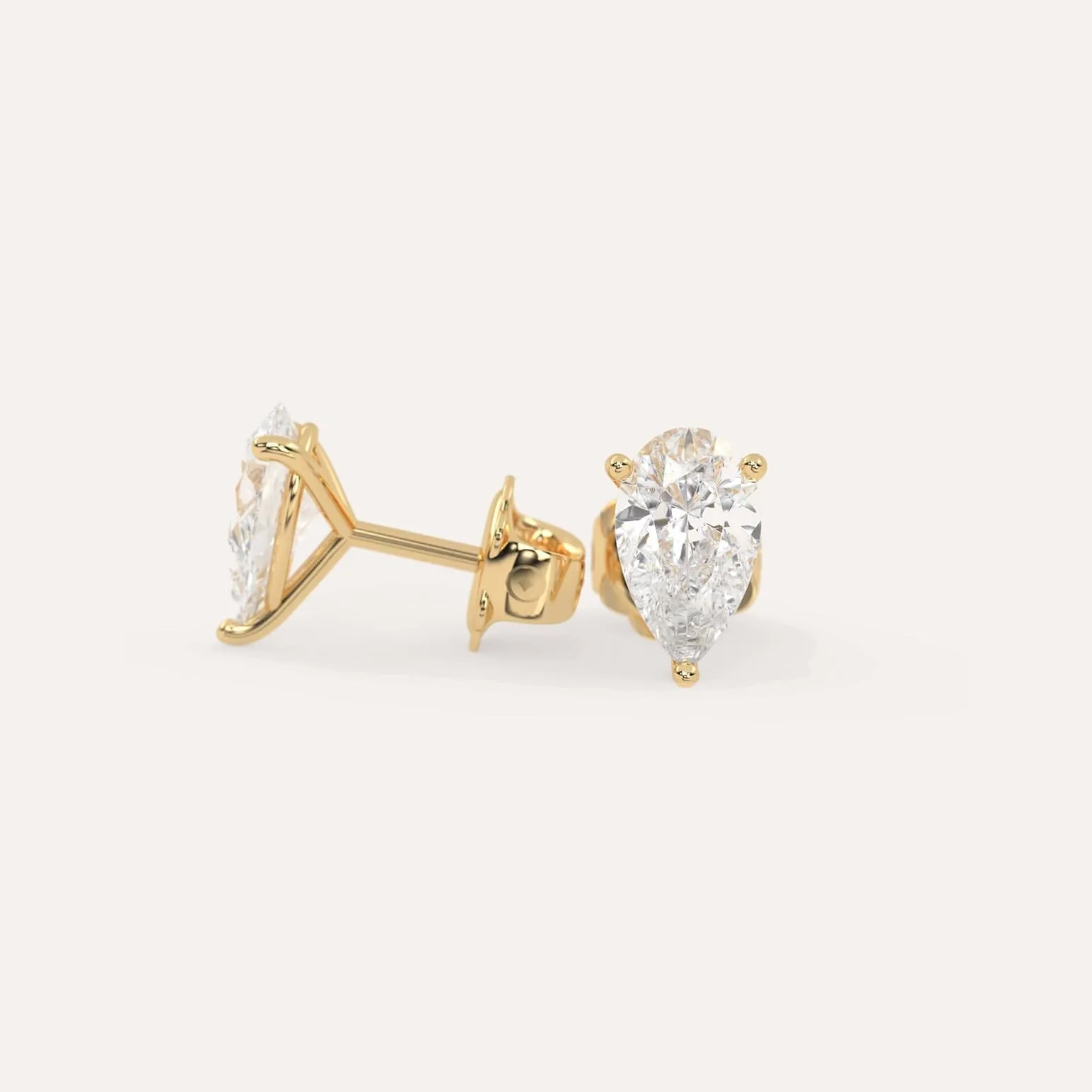 3 carat Pear Diamond Stud Earrings