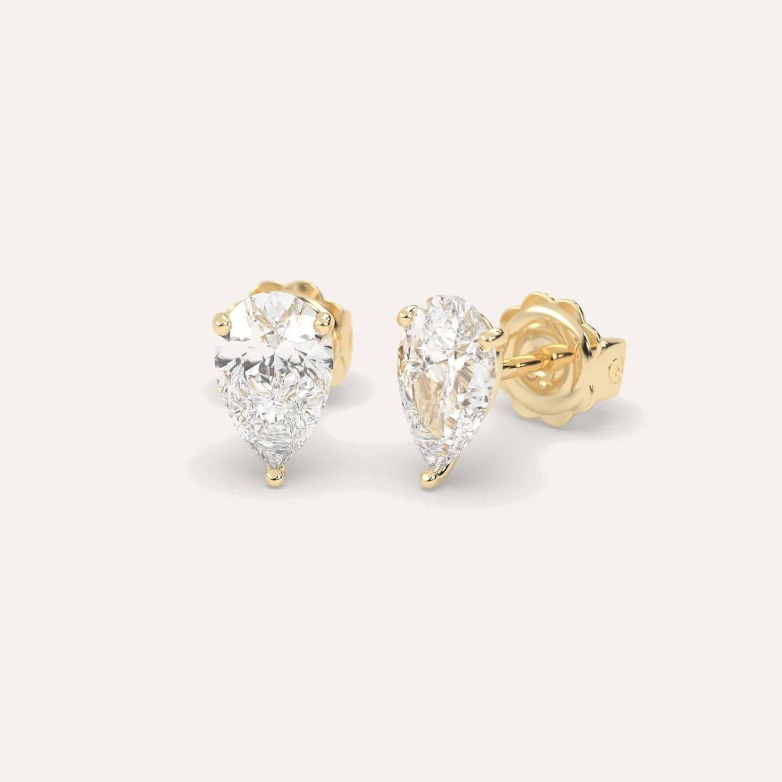 3 carat Pear Diamond Stud Earrings