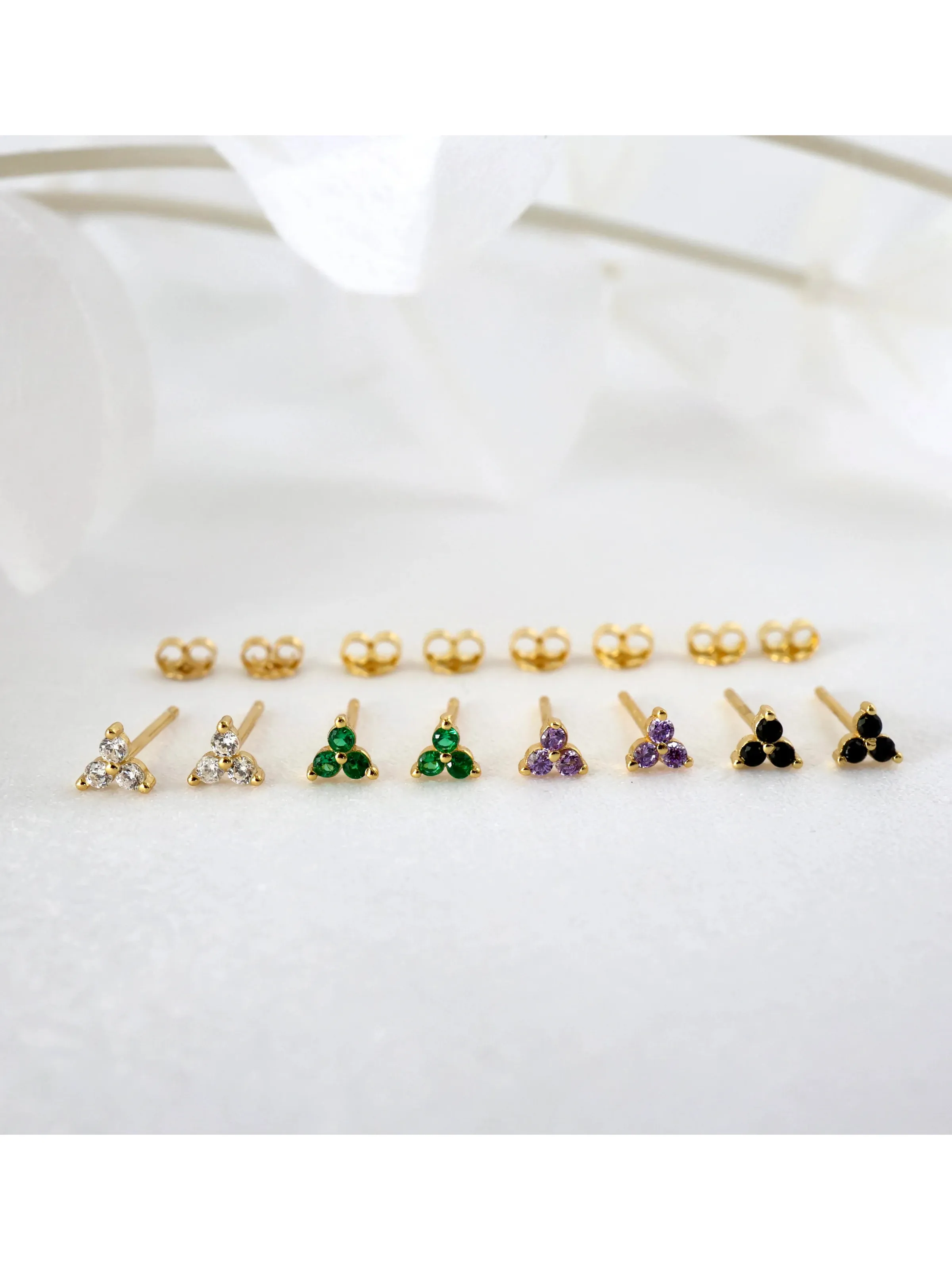 3 Clover Stud Earrings GOLD