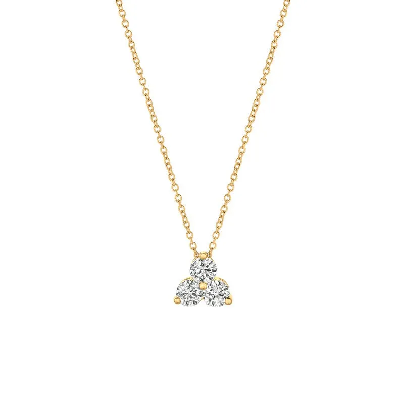 3 DIAMOND NECKLACE 14K GOLD (1 CTW)