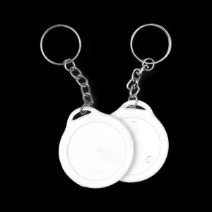 35X35 mm ROUND KEYCHAIN - 2 SIDE STICKER TYPE - 100 PCS