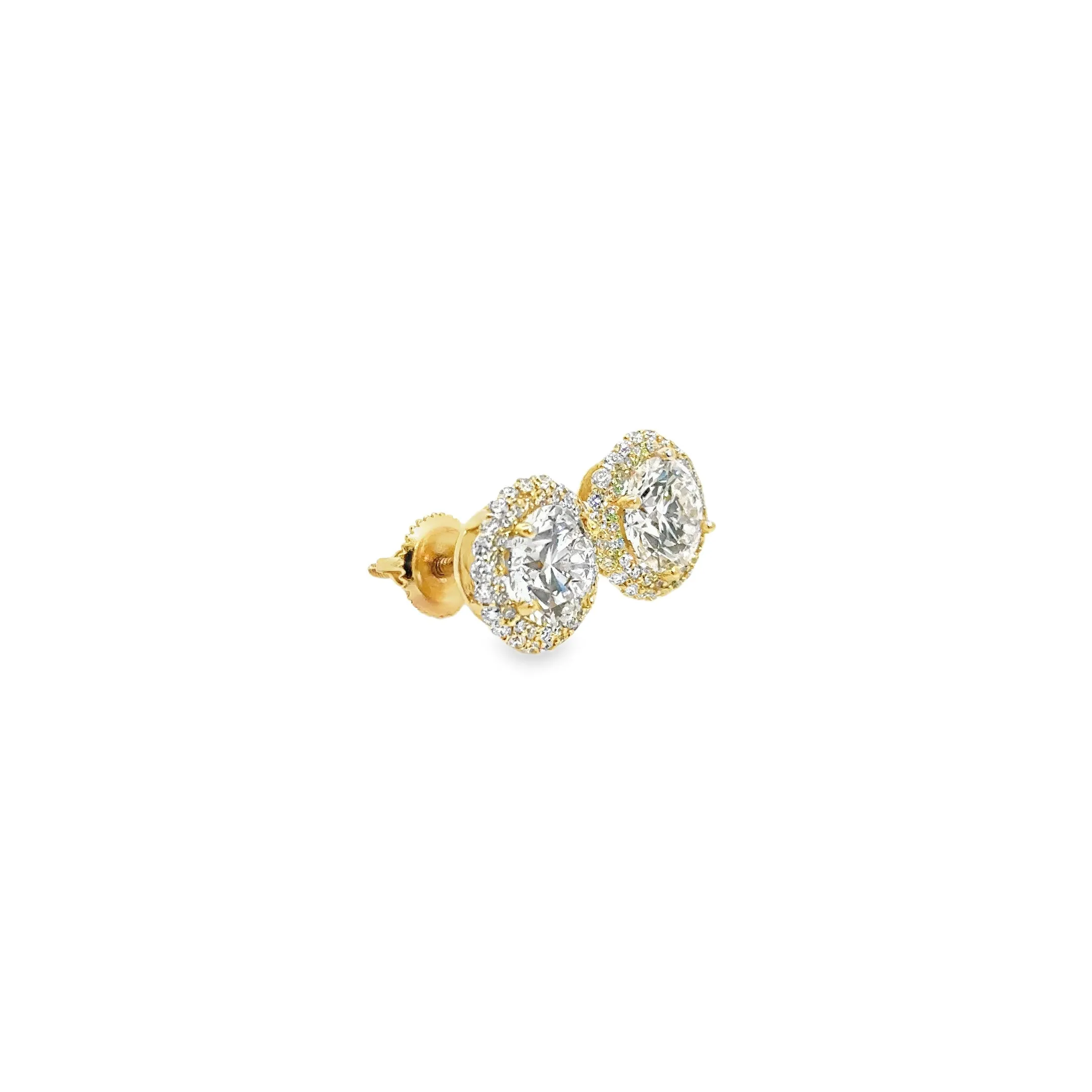 3CTW Halo Lab Diamond Stud Earrings