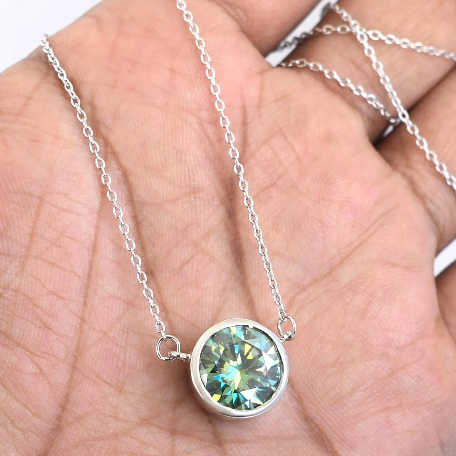 4.35 Ct, Certified Blue Diamond Beautiful Pendant With White Gold Finish, Great Shine & Luster ! WATCH VIDEO