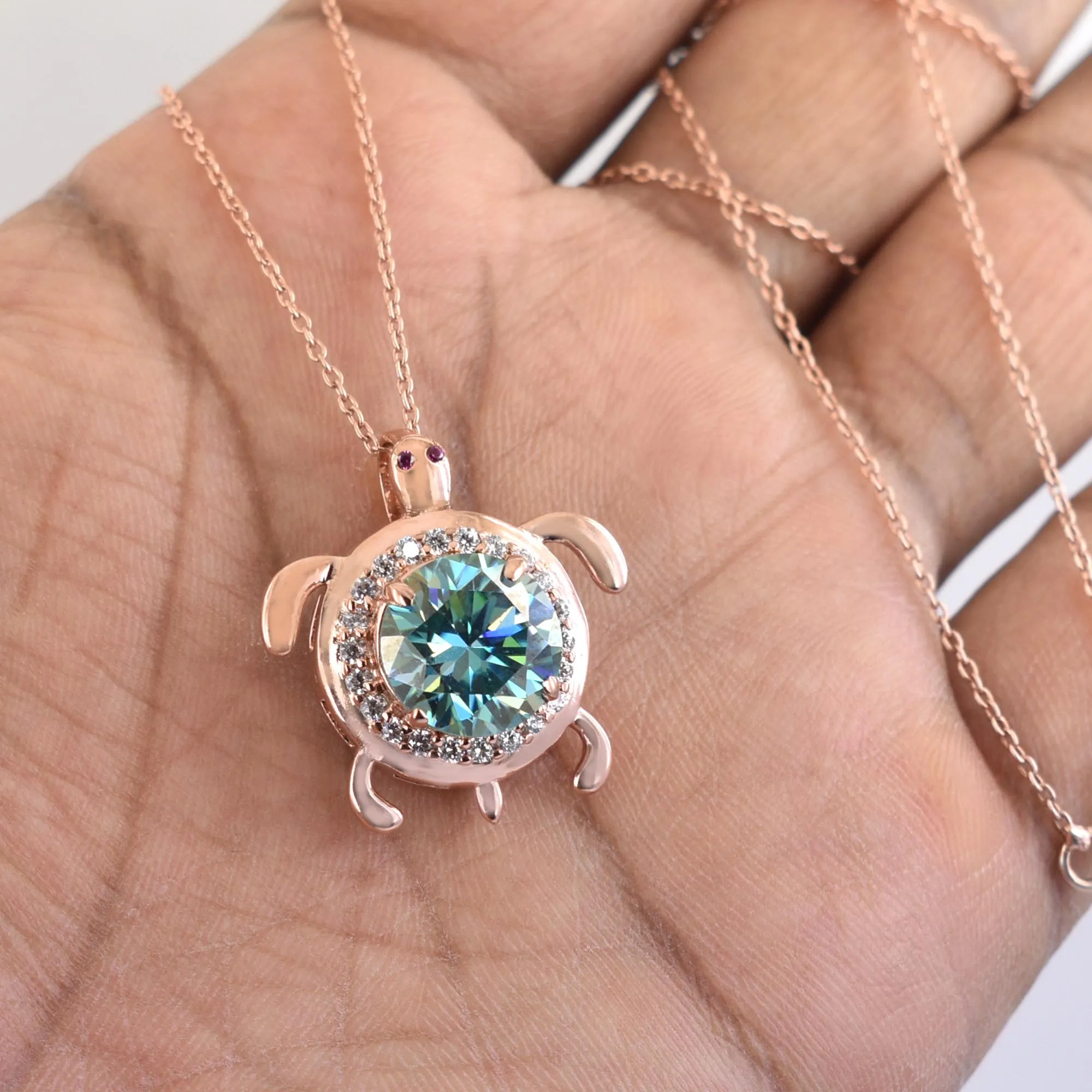 4.5 Certified Gorgeous Blue Diamond Unisex Tortoise Pendant-Designer collection.