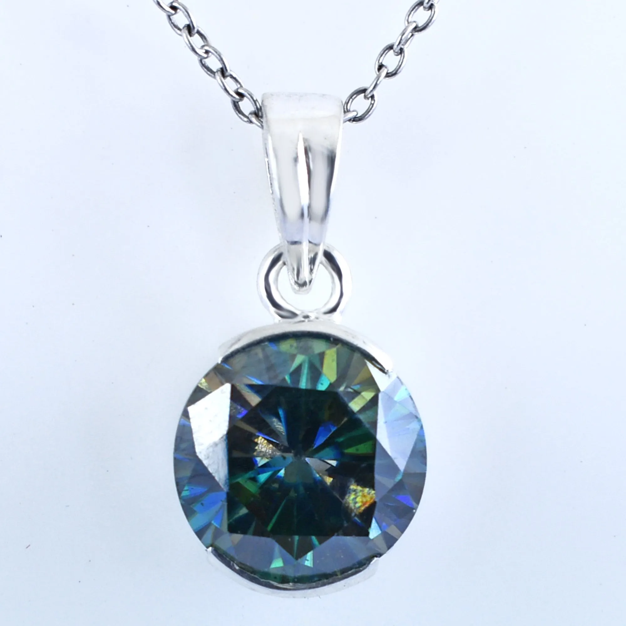 5 Ct Certified Blue Diamond Solitaire Pendant, Latest Collection, AAA Quality, Amazing Bling
