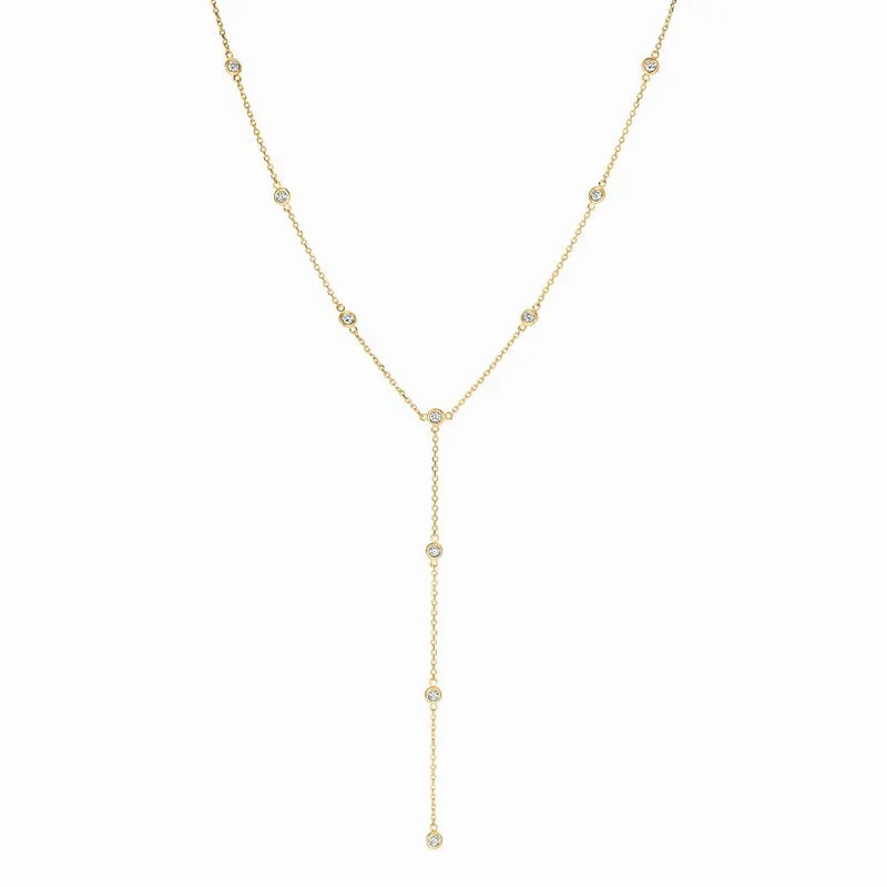 5 POINTER DIAMOND NECKLACE 14K GOLD (0.5 CTW)