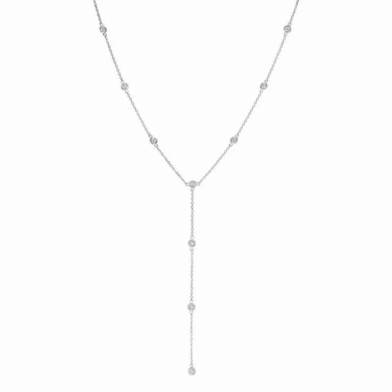 5 POINTER DIAMOND NECKLACE 14K GOLD (0.5 CTW)