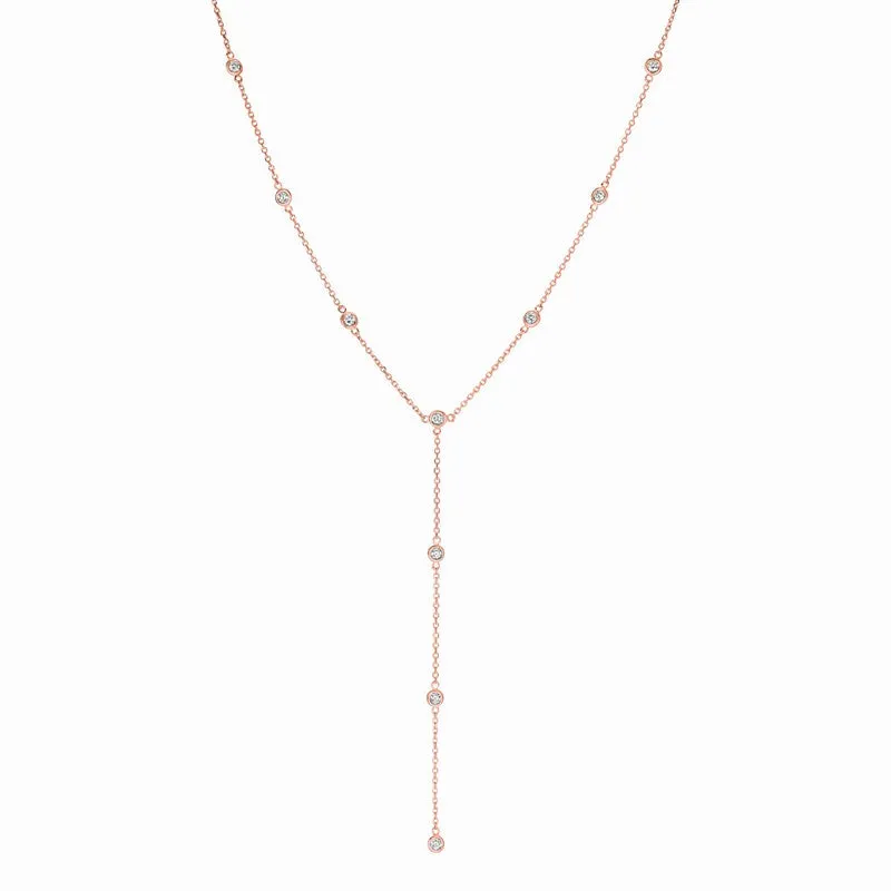 5 POINTER DIAMOND NECKLACE 14K GOLD (0.5 CTW)