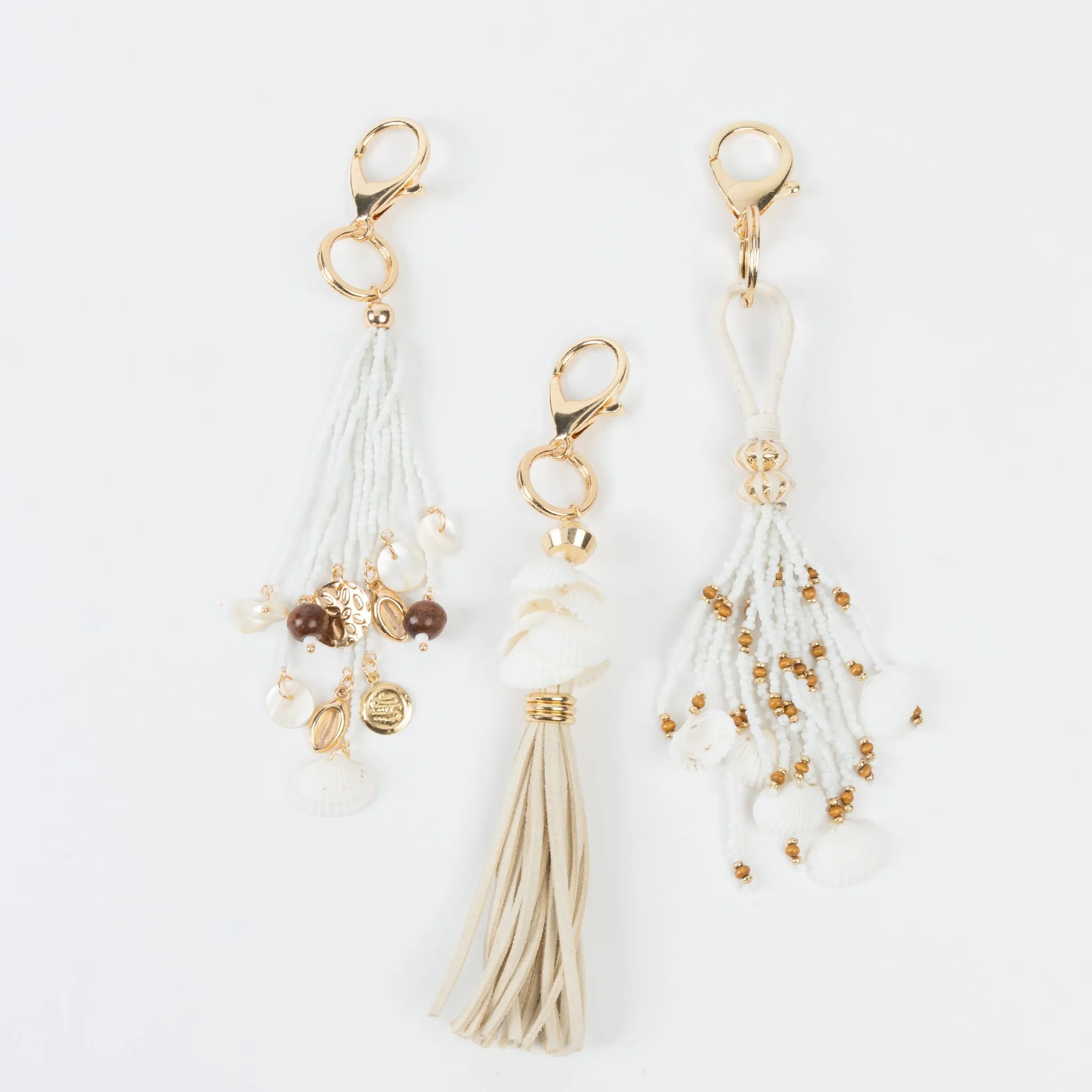 6 Piece Belen Beaded Shell Key Chain Assortment