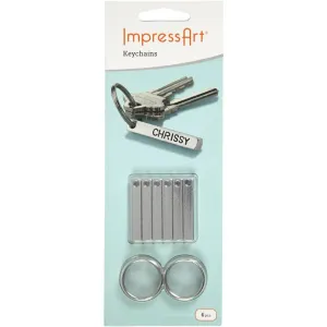 6 x Key Chain Tags Kit 40x5mm ImpressArt Embossable Decoration Embossing Craft Supplies