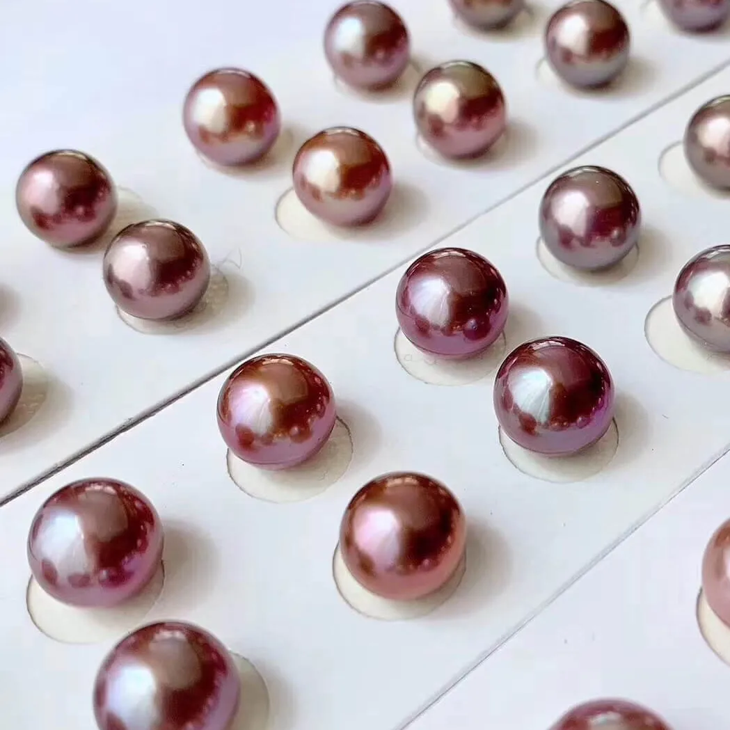 9.0-10.0 mm Lavender Freshwater Pearl Stud Earrings