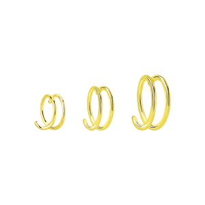 .925 Sterling Silver Gold PVD Double Hoop Nose Ring
