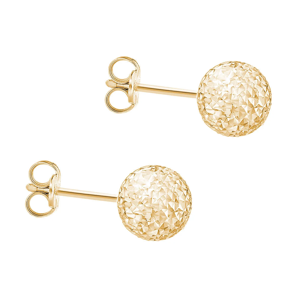 9ct Gold Diamond Cut Ball Stud Earrings 8mm