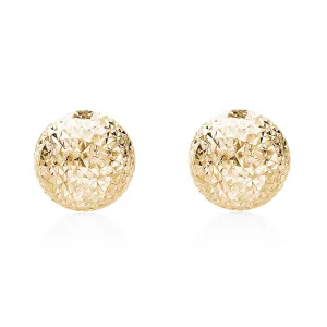 9ct Gold Diamond Cut Ball Stud Earrings 8mm