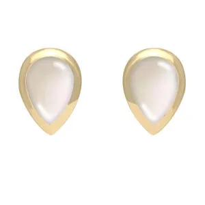 9ct Yellow Gold Mother of Pearl Small Teardrop Stud Earrings