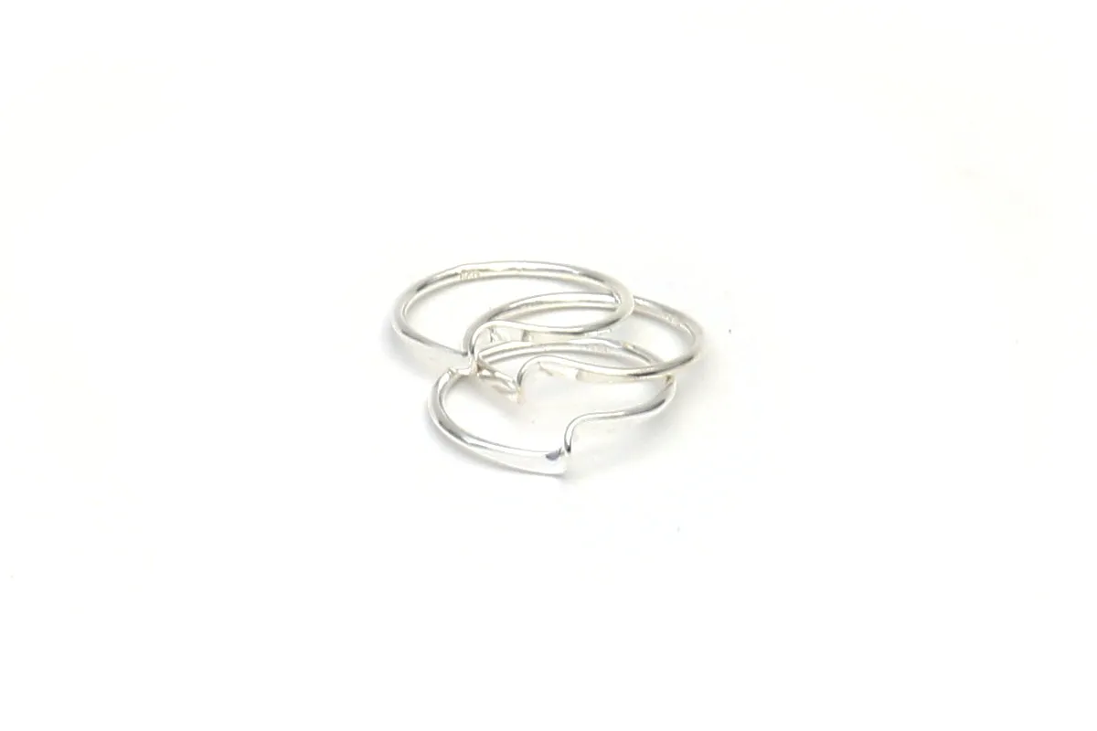 A Pair of Mini Swell Stacking Rings | Sterling Silver