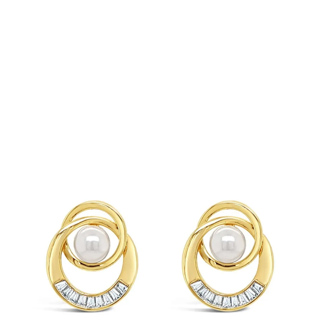 Absolute Gold & Cream Pearl Entwined Earrings