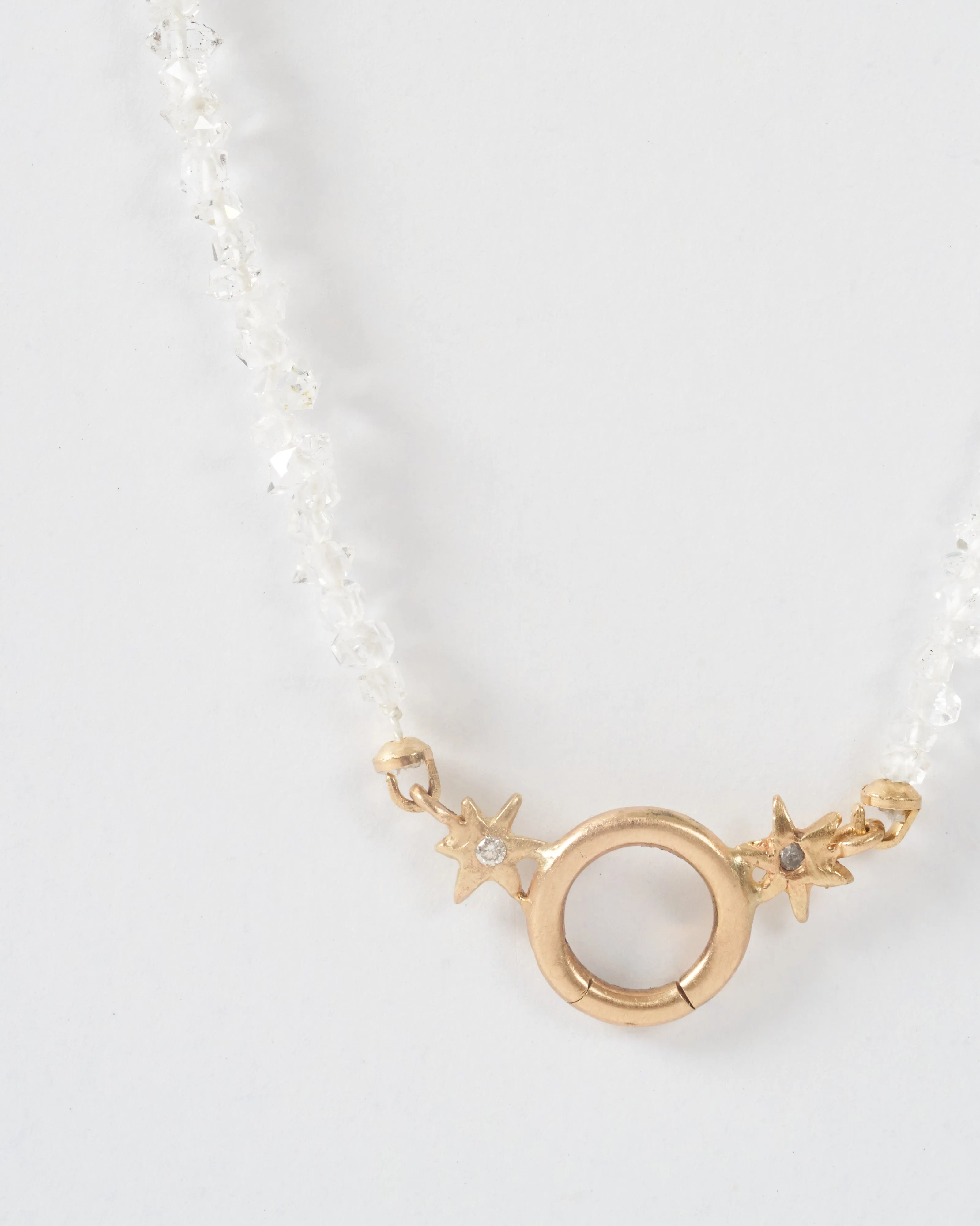 ad astra herkimer charm holder necklace - 14k yellow gold