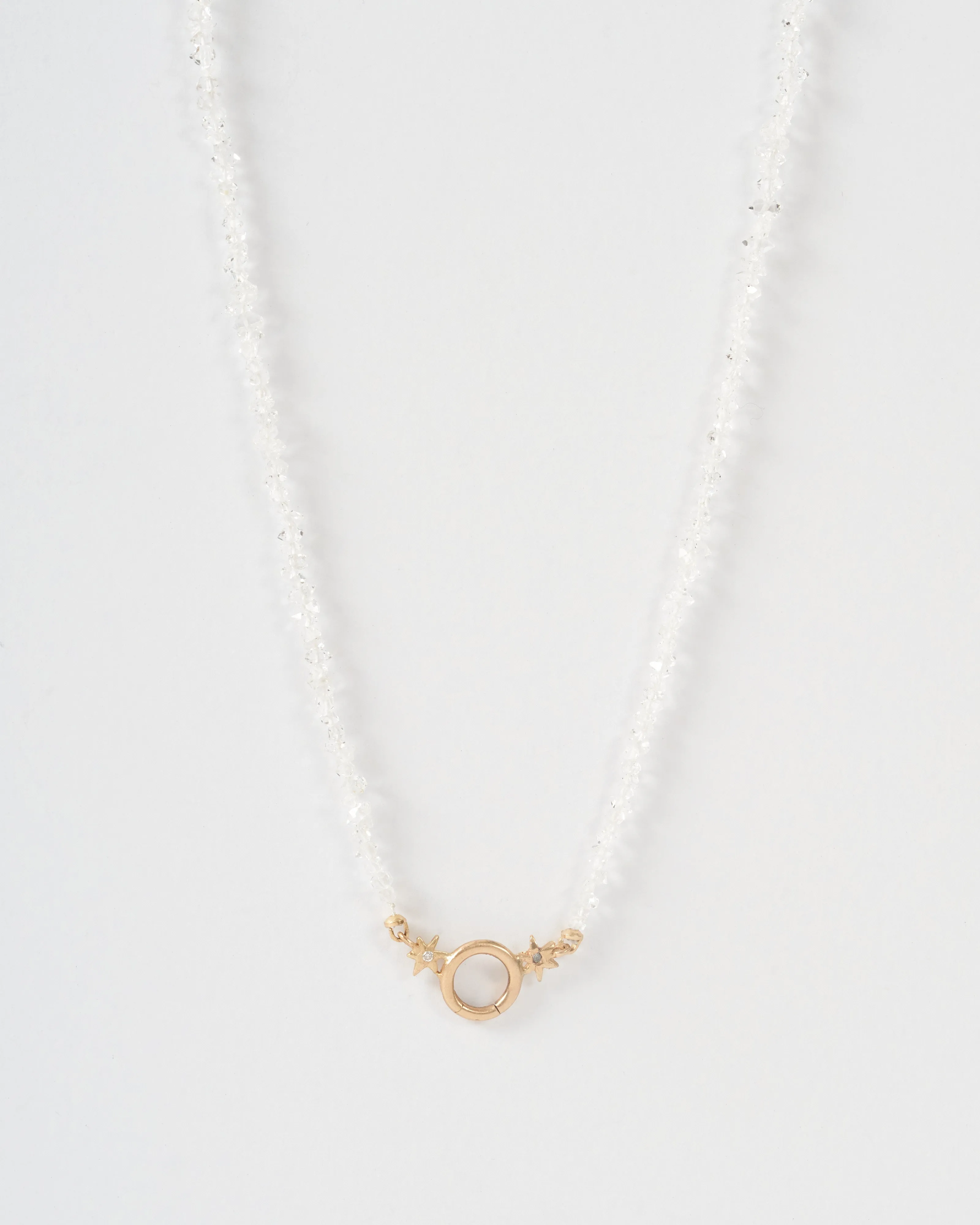 ad astra herkimer charm holder necklace - 14k yellow gold