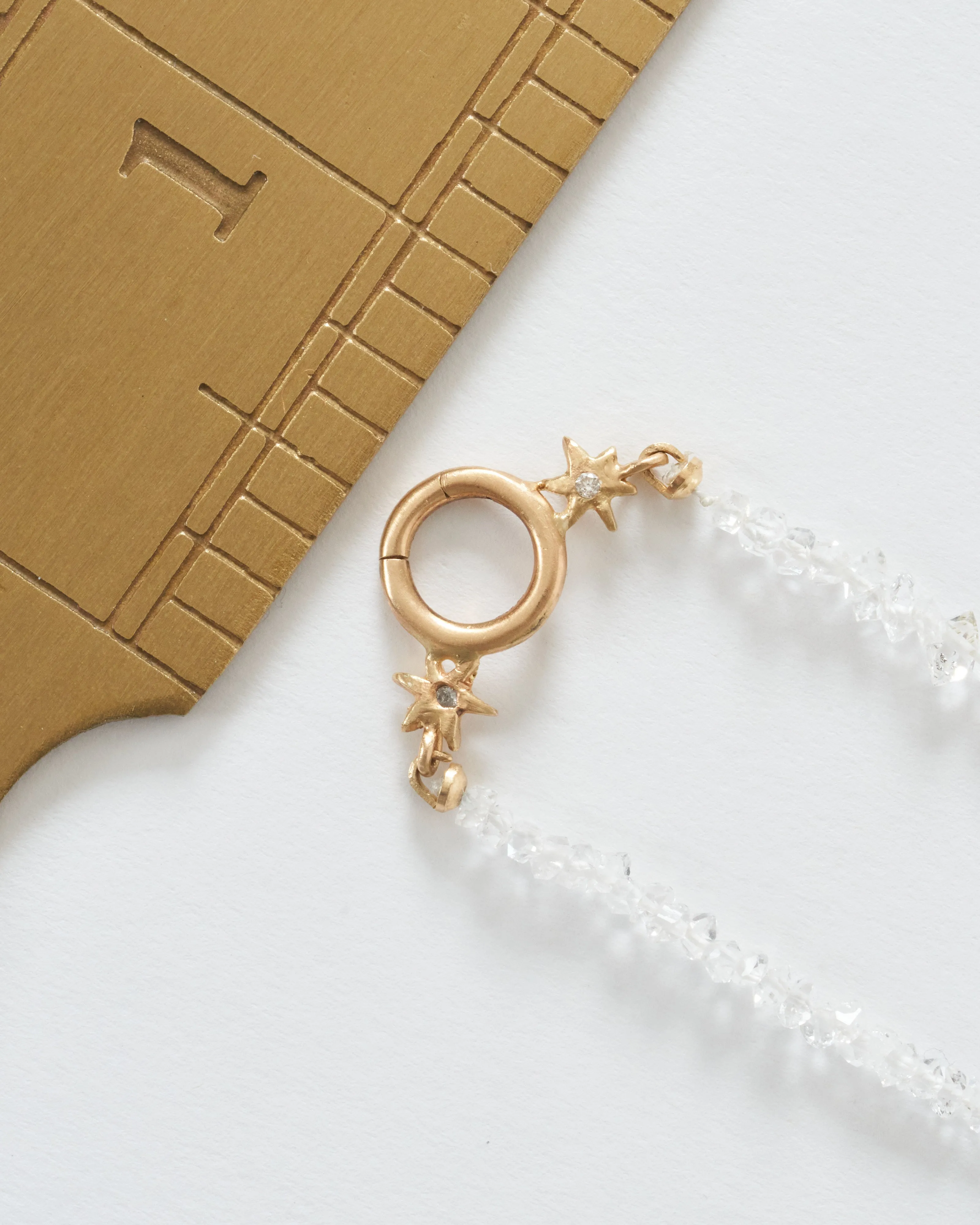 ad astra herkimer charm holder necklace - 14k yellow gold