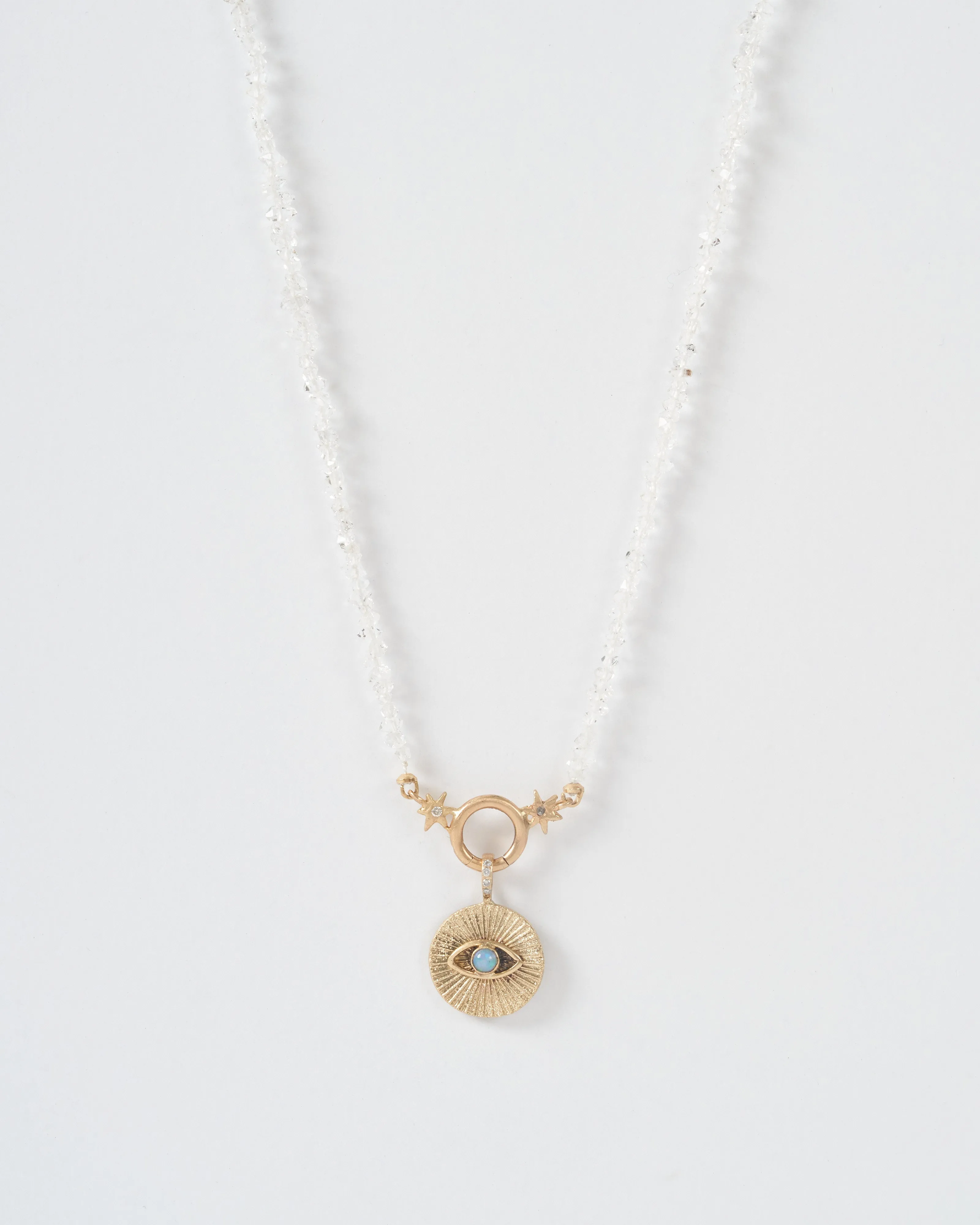 ad astra herkimer charm holder necklace - 14k yellow gold
