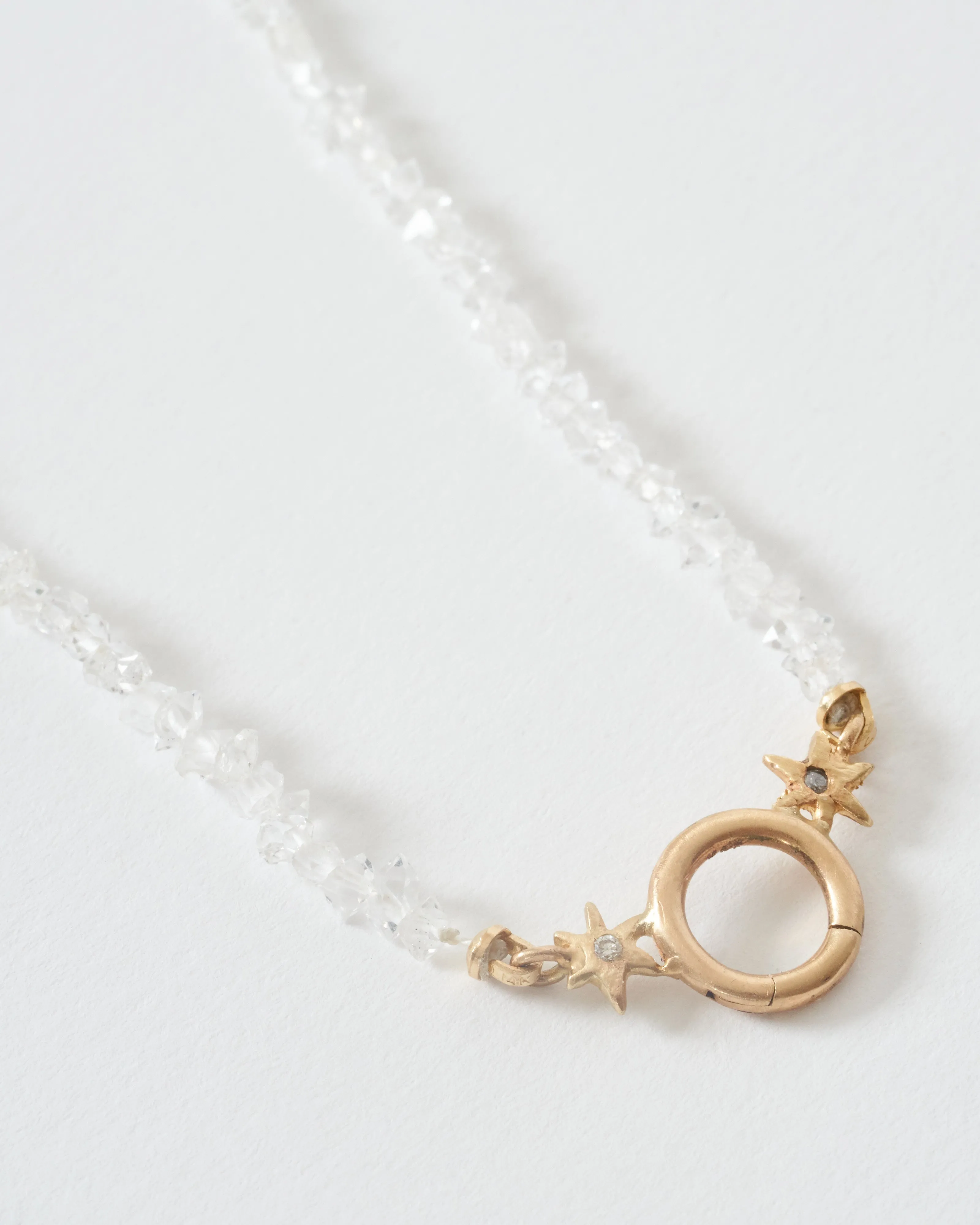 ad astra herkimer charm holder necklace - 14k yellow gold