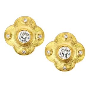 Alex Sepkus Flora 18k Yellow Gold Diamond Earrings