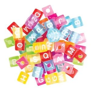 Alphabet Cube Beads Coloured Large 100g