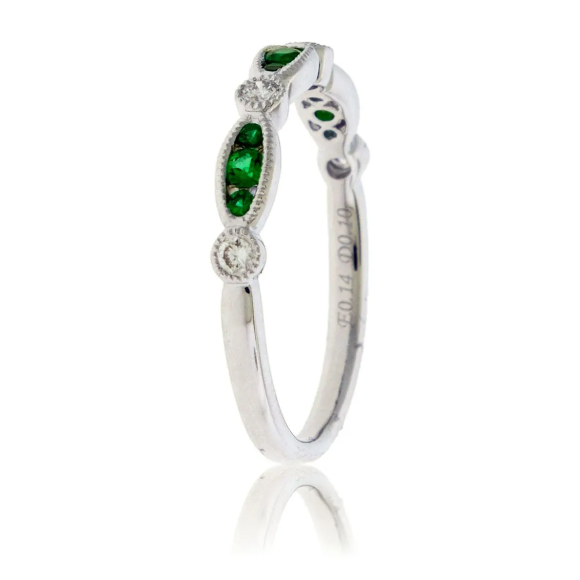 Alternating Emerald & Diamond Band