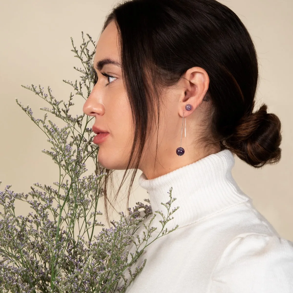 Amethyst | .925 Sterling Silver | Gemstone Stud Earrings