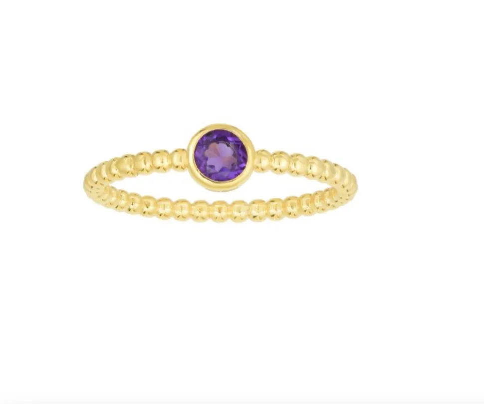 Amethyst Beaded Ring