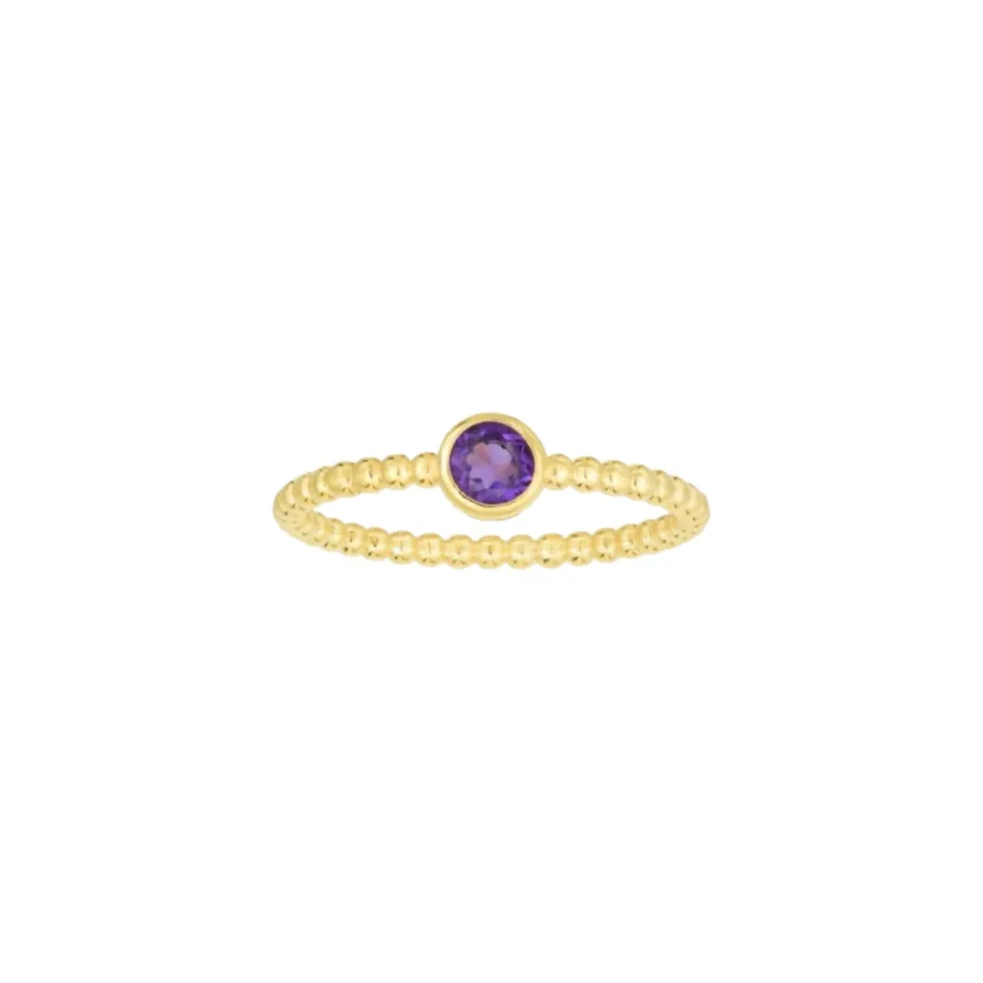 Amethyst Beaded Ring
